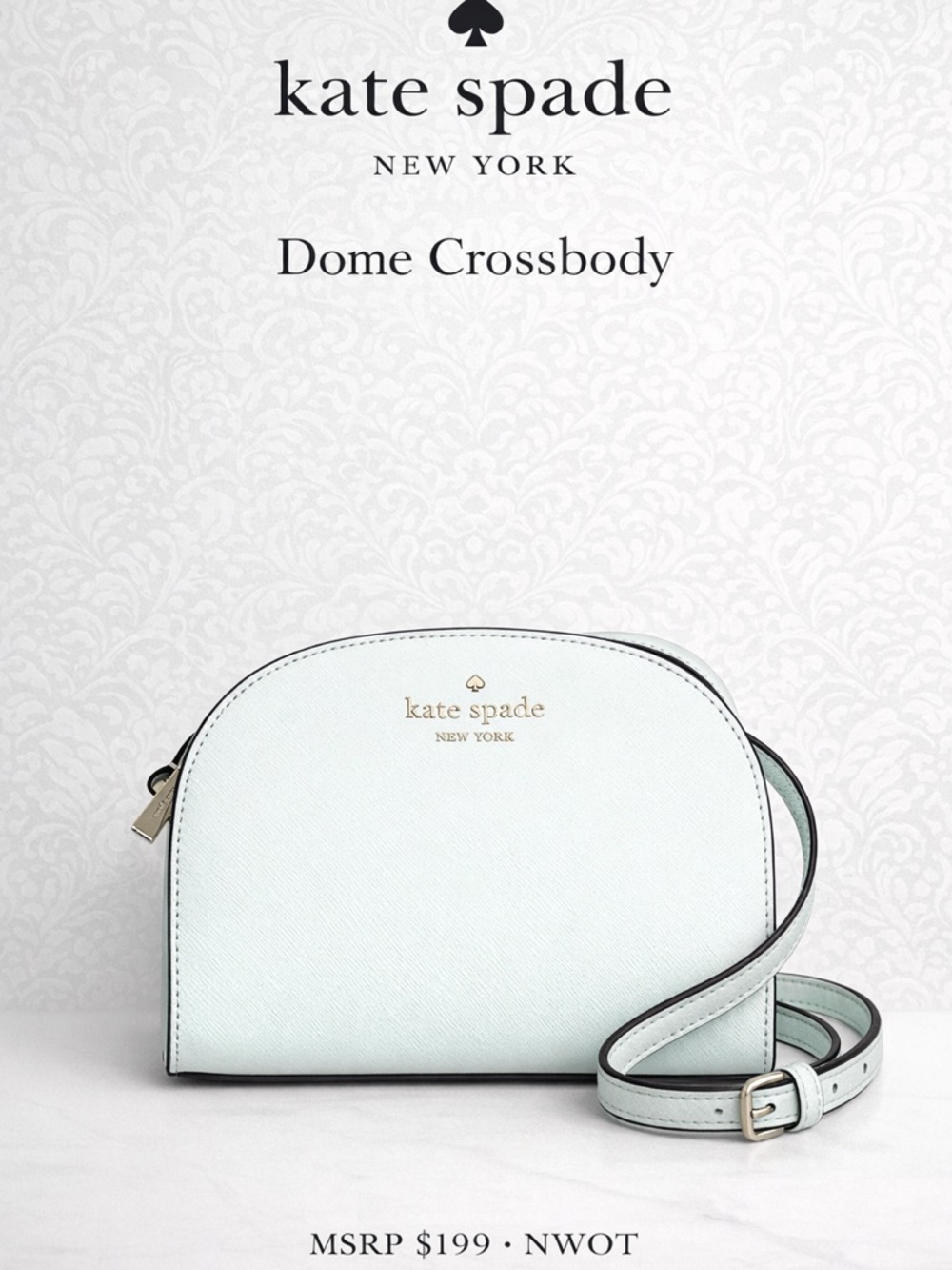 Kate Spade New York Mint Dome Crossbody Bag Saffiano Leather NWOT